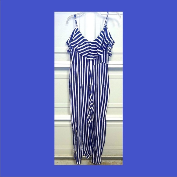 Pants - Large Blue & White pinstripe Romper 💙🤍 NWT